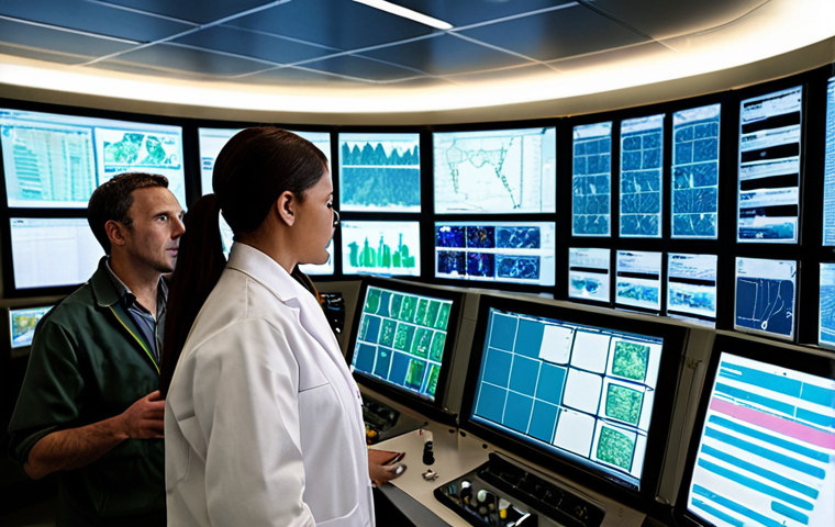 ** A diverse team of engineers and scientists collaborating in a modern nuclear power plant control room. Emphasize the high-tech environment with glowing screens displaying data visualizations and schematics of a nuclear reactor. The scene should convey a sense of teamwork, innovation, and the future of energy. Keywords: Nuclear Energy, Technology, Future, Teamwork, Innovation.

**