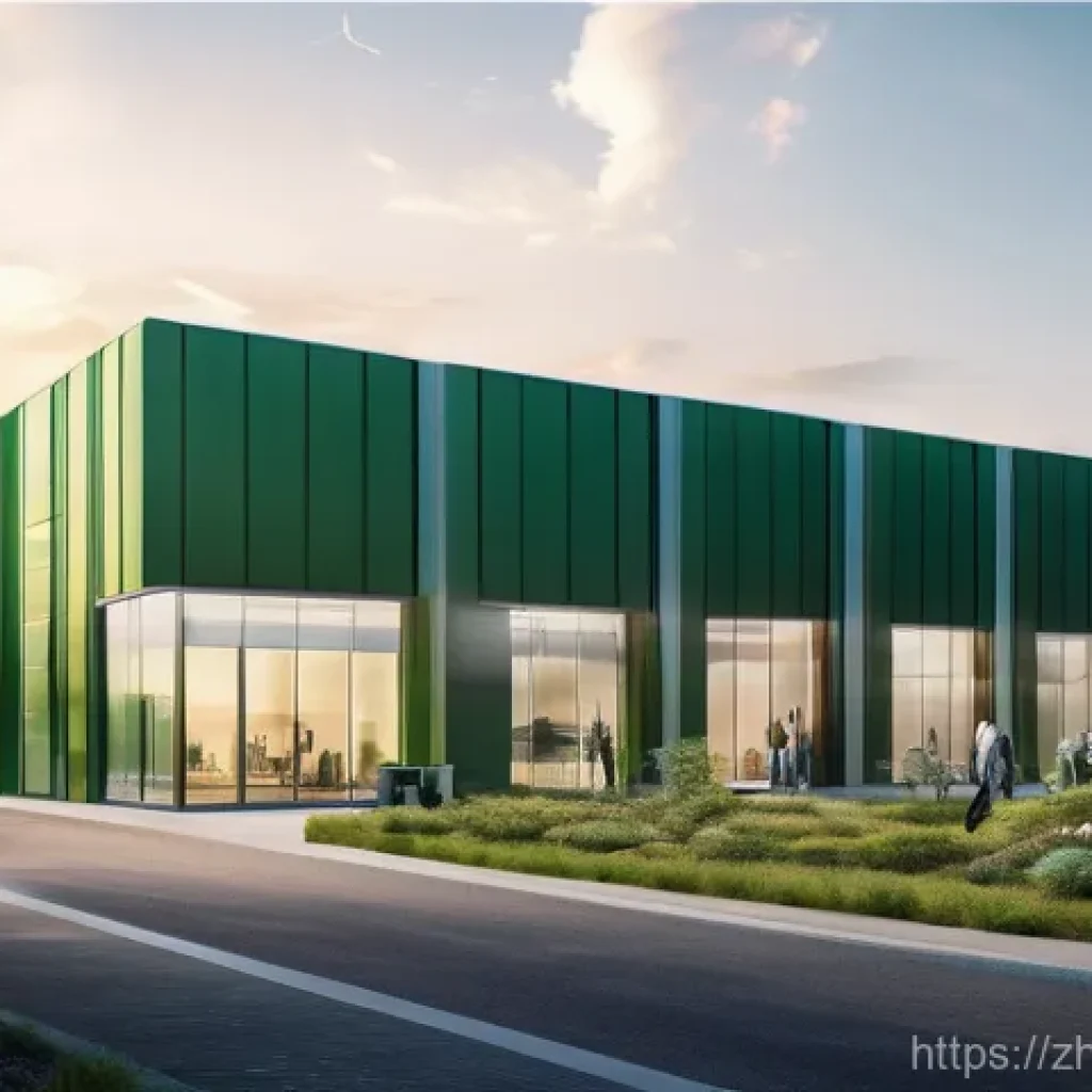 원자력 발전소의 최신 기술 동향 - A highly detailed, photorealistic image of a sleek, futuristic Small Modular Reactor (SMR) complex n...