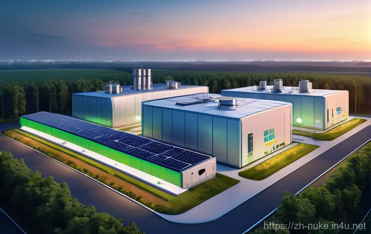 원자력 실무 경험 공유 - **Prompt: Futuristic Small Modular Reactor (SMR) in a Clean Industrial Park**
    Detailed image of ...