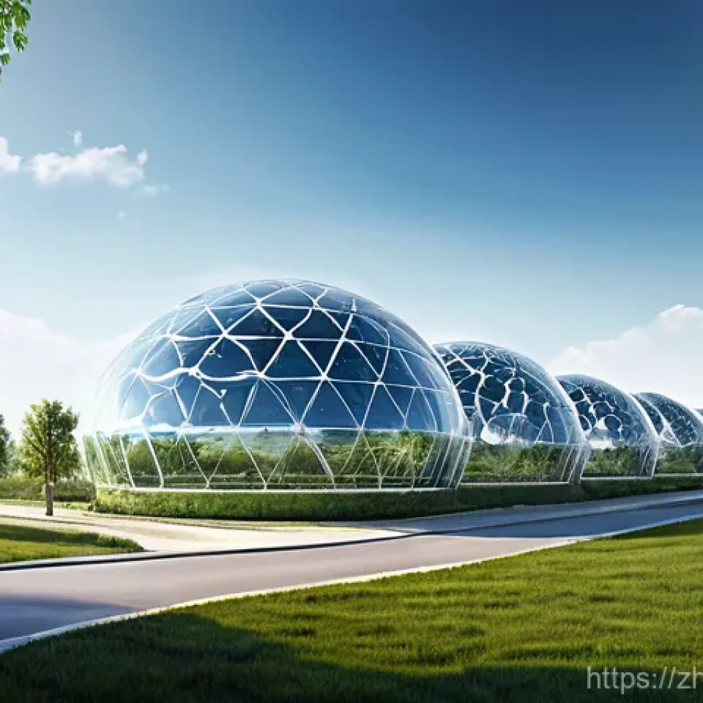 원자력 기술 개발의 역사 - **Prompt for SMRs and Flexible Energy:**
"A highly detailed, wide-angle shot of a futuristic, cl...