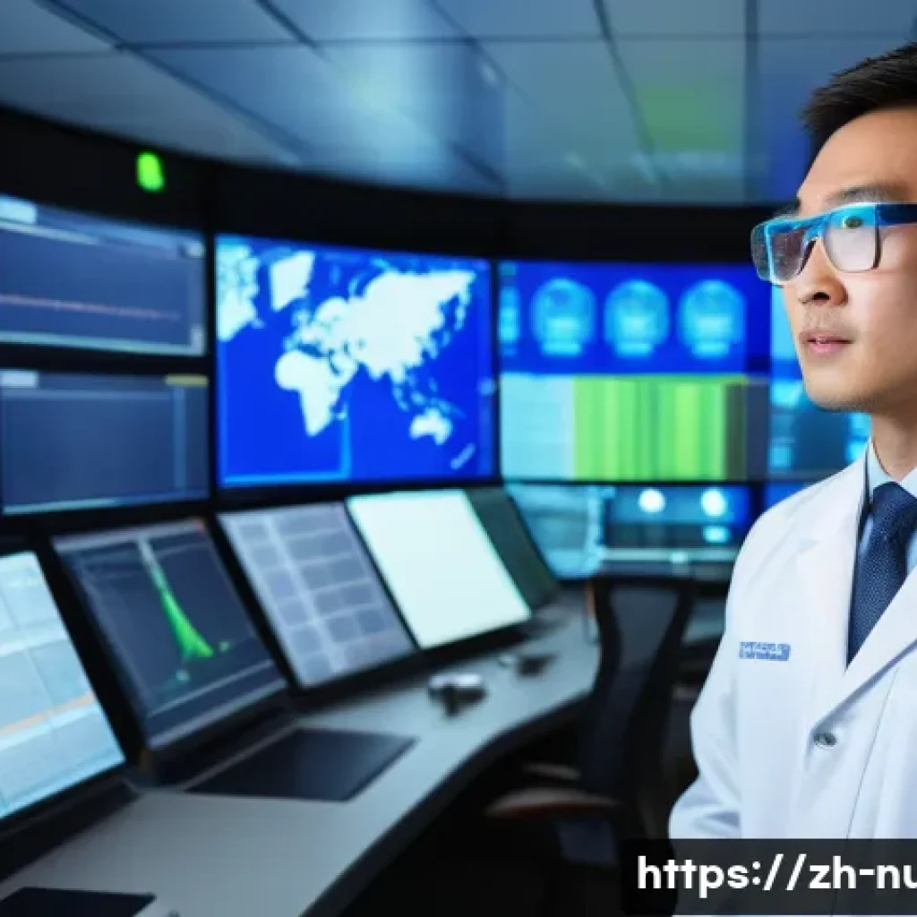 원자력 엔지니어 직무 인터뷰 - A highly detailed, realistic scene inside a modern nuclear power plant control room, featuring a foc...