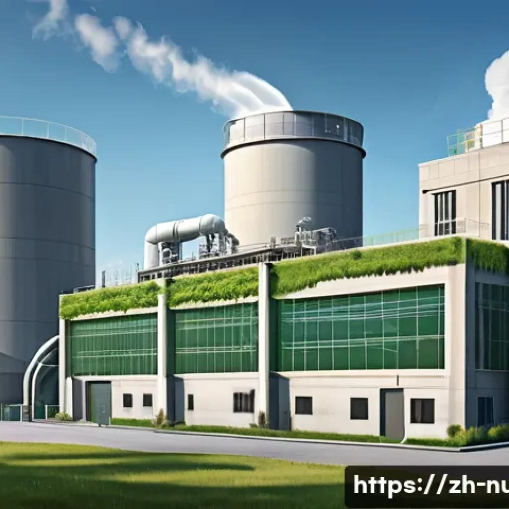 원자력 발전소 설계 원칙과 가이드 - A detailed cross-sectional illustration of a modern nuclear power plant reactor building showcasing ...