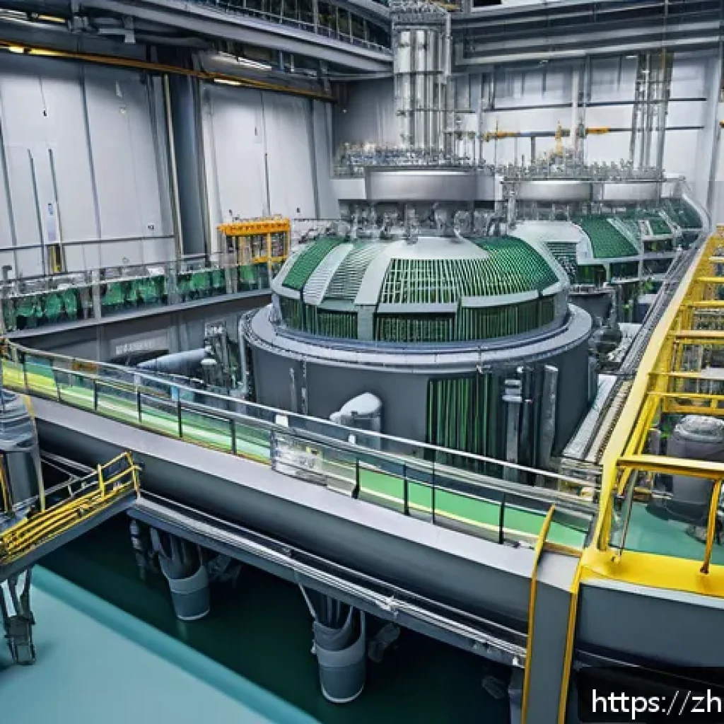 원자력 발전소 주요 중점 과목 정리 - A highly detailed cutaway illustration of a modern nuclear reactor core inside a nuclear power plant...